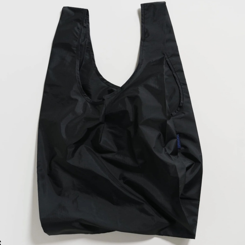 BAGGU Standard Reusable Nylon Shopping Bag Grocery Tote Black